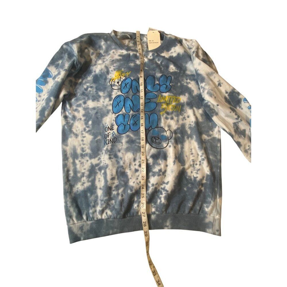 Tie-Dye "Only One You" Limited Edition Sweatshirt 2X On Fire 100% Cotton Blue & - Picture 9 of 9